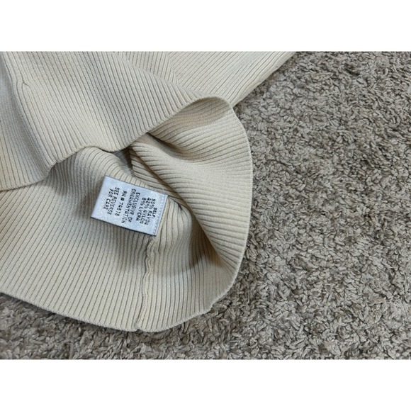 Y2K VTG Cache Beaded Tank Top Cream Ribbed Knit Sleeveless Embellished Women's S - Picture 9 of 9